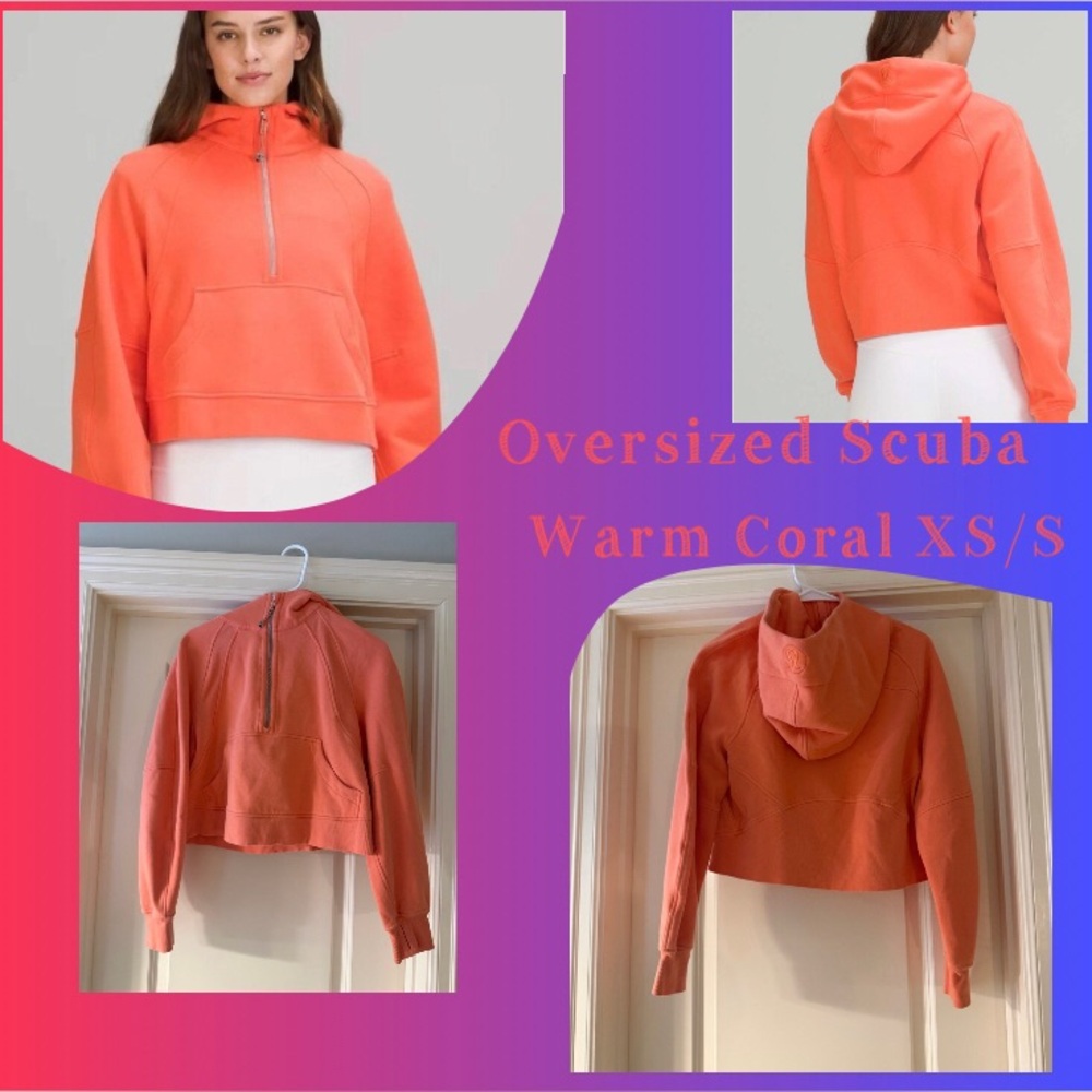 Lululemon Scuba Oversized Half-Zip Hoodie Sweatshirt Warm Coral XS/S 0 2 4 6